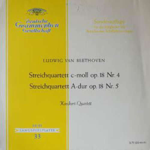 Cover Ludwig van Beethoven - Koeckert-Quartett - Streichquartett C-moll Op. 18 Nr. 4 / Streichquartett A-dur Op. 18 Nr. 5 (LP, Mono, Club) Schallplatten Ankauf