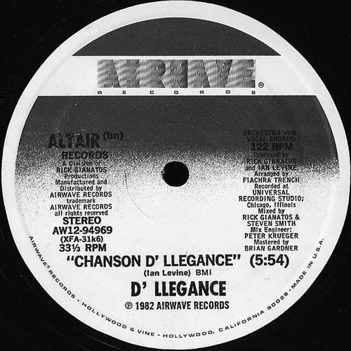 Cover D'llegance - Chanson D'llegance (12) Schallplatten Ankauf