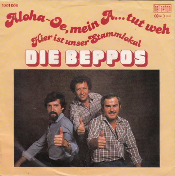 Cover Die Beppos - Aloha-Oe, Mein A... Tut Weh (7, Single) Schallplatten Ankauf