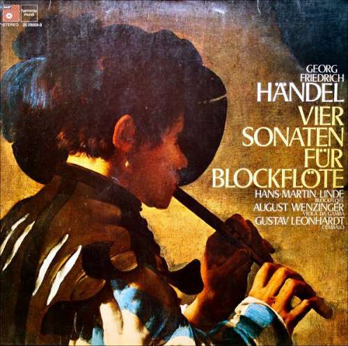 Cover Georg Friedrich Händel - Hans-Martin Linde, August Wenzinger, Gustav Leonhardt - Vier Sonaten Für Blockflöte (LP, Album) Schallplatten Ankauf
