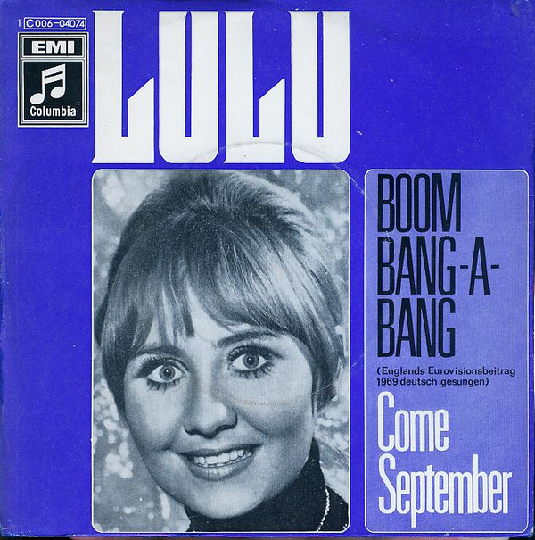 Cover Lulu - Boom Bang-A-Bang (Englands Eurovisionsbeitrag 1969 Deutsch Gesungen) (7, Single) Schallplatten Ankauf