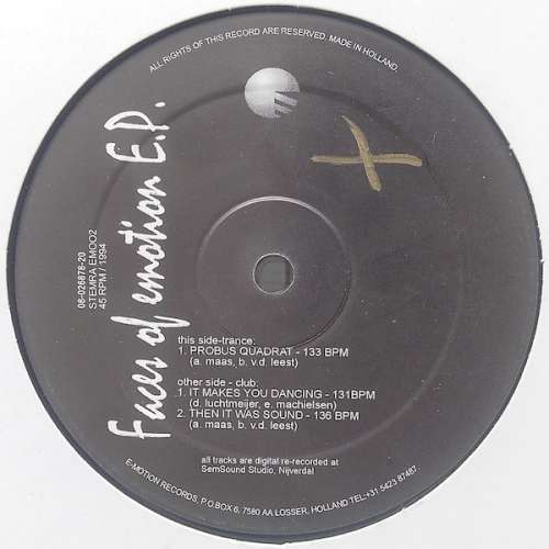 Cover Various - Faces Of Emotion E.P. (12, EP) Schallplatten Ankauf