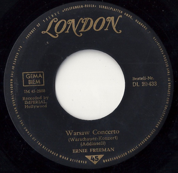 Cover Ernie Freeman - Warsaw Concerto / The World Is Waiting For The Sunrise (7, Single) Schallplatten Ankauf