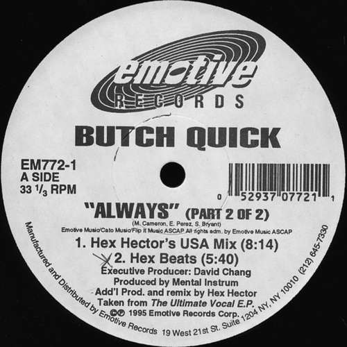 Bild Butch Quick - Always (Part 2 Of 2) (12) Schallplatten Ankauf