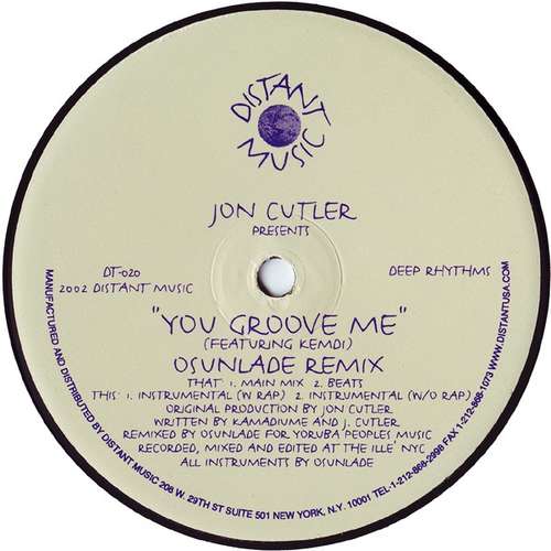 Cover Jon Cutler Featuring Kemdi* - You Groove Me (Osunlade Remixes) (12) Schallplatten Ankauf