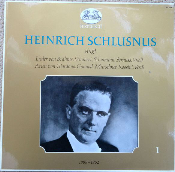 Bild Heinrich Schlusnus - Heinrich Schlusnus Singt 1 (LP, Album, Mono) Schallplatten Ankauf