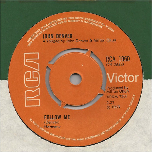 Bild John Denver - Follow Me (7, Single) Schallplatten Ankauf