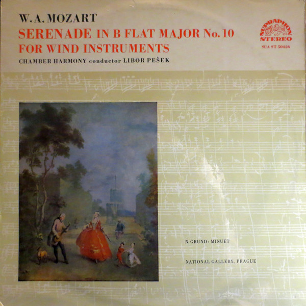 Cover W.A. Mozart*, Chamber Harmony* Conductor Libor Pešek - Serenade In B Flat Major No. 10 For Wind Instruments (LP) Schallplatten Ankauf