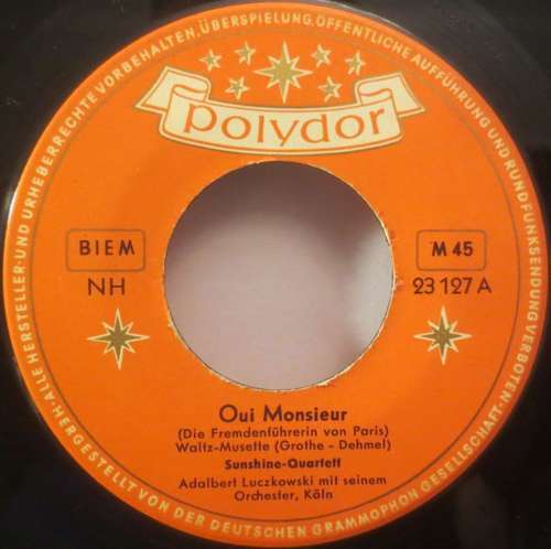Cover Sunshine-Quartett - Oui Monsieur / Vier Junge Damen (7) Schallplatten Ankauf