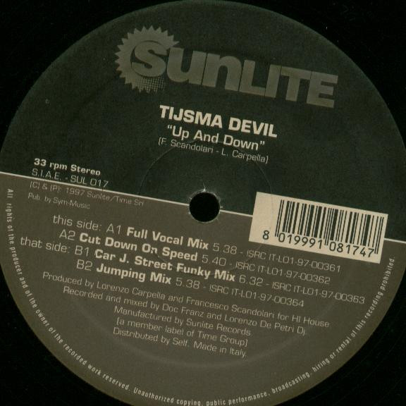 Cover Tijsma Devil - Up And Down (12) Schallplatten Ankauf