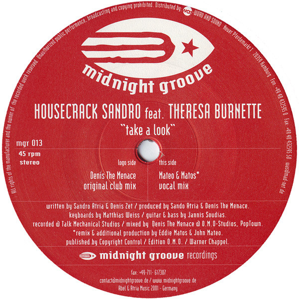 Cover Housecrack Sandro Feat. Theresa Burnette - Take A Look (12) Schallplatten Ankauf