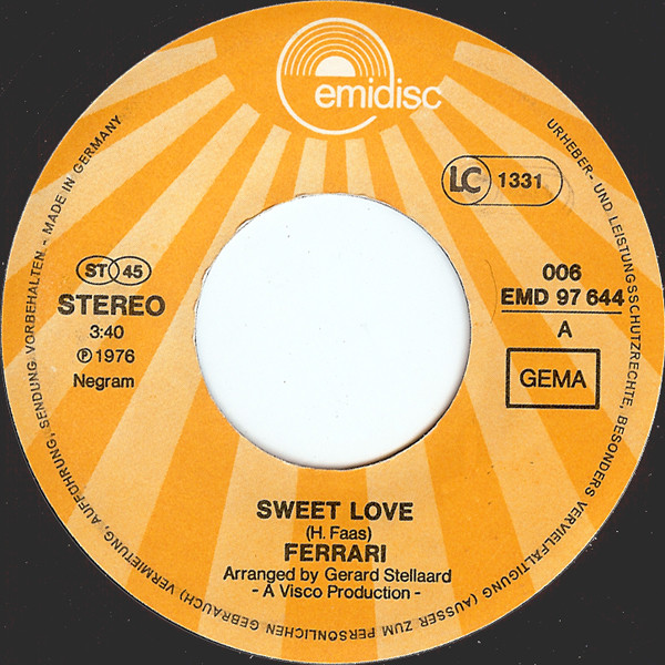 Cover Ferrari (3) - Sweet Love (7, Single, RP) Schallplatten Ankauf