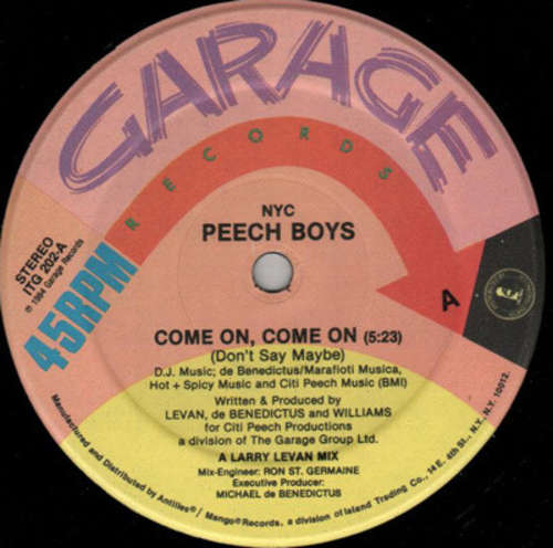 Cover NYC Peech Boys* - Come On, Come On (Don't Say Maybe) (12) Schallplatten Ankauf