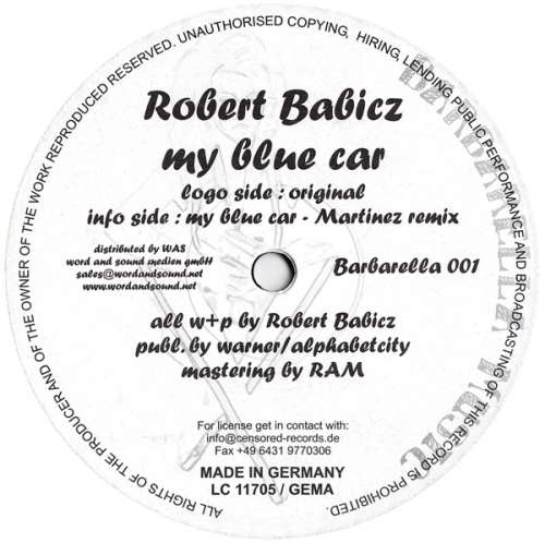 Cover Robert Babicz - My Blue Car (12) Schallplatten Ankauf