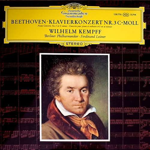 Cover Beethoven* - Wilhelm Kempff · Berliner Philharmoniker · Ferdinand Leitner - Klavierkonzert Nr. 3 C-moll (LP, RP) Schallplatten Ankauf