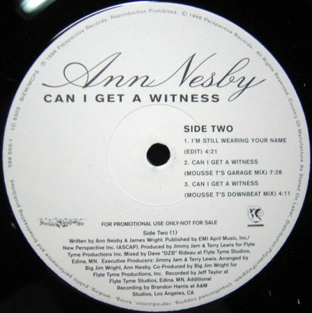 Cover Ann Nesby - Can I Get A Witness (12, Promo) Schallplatten Ankauf