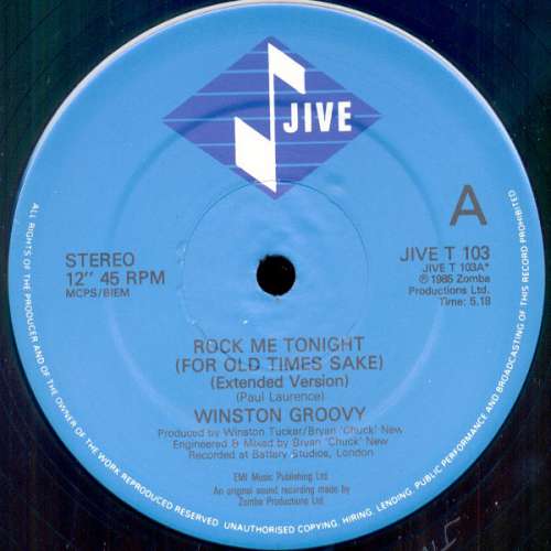Cover Winston Groovy - Rock Me Tonight (For Old Times Sake) (12) Schallplatten Ankauf