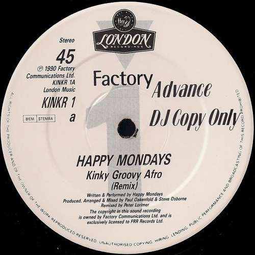 Cover Happy Mondays - Kinky Groovy Afro (Remix) (12, Promo) Schallplatten Ankauf
