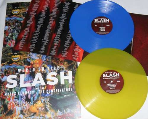 Cover Slash (3) Featuring Myles Kennedy & The Conspirators - World On Fire (Album, Ltd + LP, Blu + LP, Yel) Schallplatten Ankauf