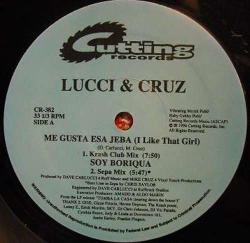 Cover Lucci & Cruz - Me Gusta Esa Jeba (I Like That Girl) (12) Schallplatten Ankauf