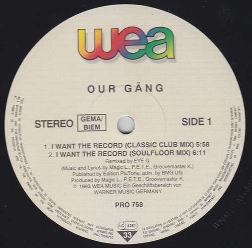 Bild Our Gäng - I Want The Record (12) Schallplatten Ankauf