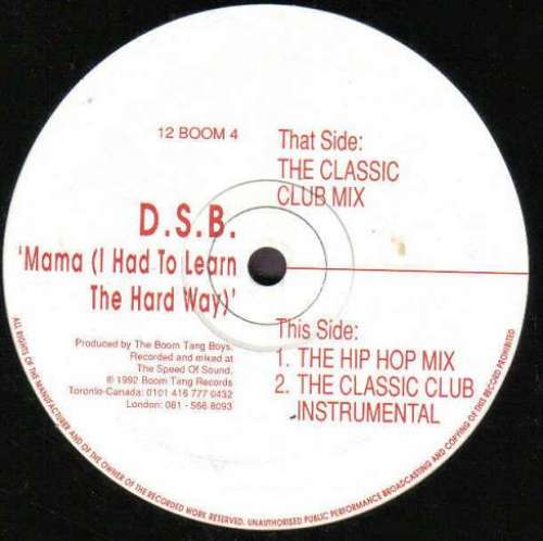 Cover D.S.B. - Mama (I Had To Learn The Hard Way) (12) Schallplatten Ankauf