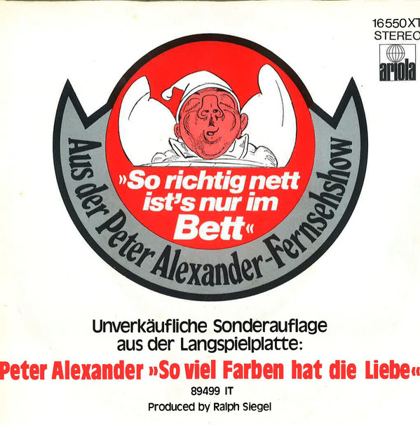 Bild Peter Alexander - So Richtig Nett Ist's Nur Im Bett (7, Single, Promo) Schallplatten Ankauf