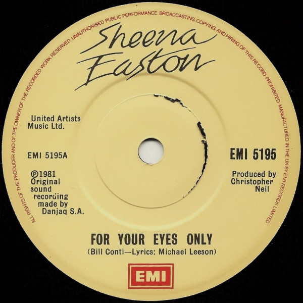 Cover Sheena Easton - For Your Eyes Only (7, Single, Sol) Schallplatten Ankauf