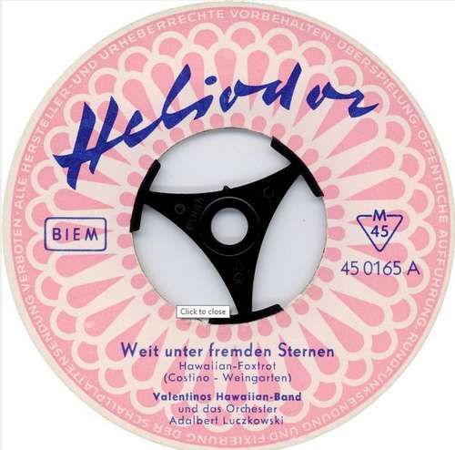 Cover Valentinos Hawaiian-Band - Weit Unter Fremden Sternen (7, Single, Mono) Schallplatten Ankauf