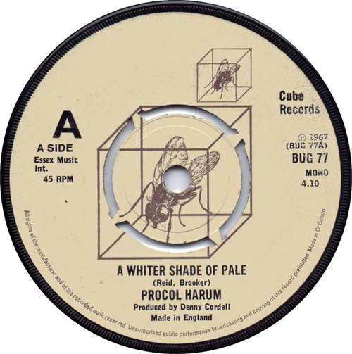 Cover Procol Harum - A Whiter Shade Of Pale / Homburg (7, Single, Mono, Kno) Schallplatten Ankauf