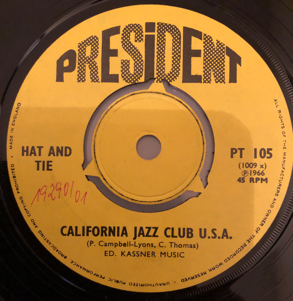 Cover Hat And Tie - California Jazz Club U.S.A. (7, Single) Schallplatten Ankauf