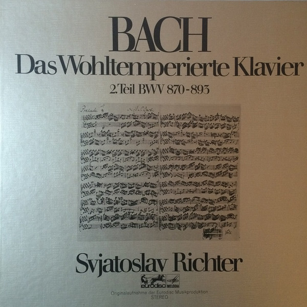 Cover Bach*, Svjatoslav Richter* - Das Wohltemperierte Klavier 2.Teil BWV 870-893 (3xLP, RE + Box, RE) Schallplatten Ankauf