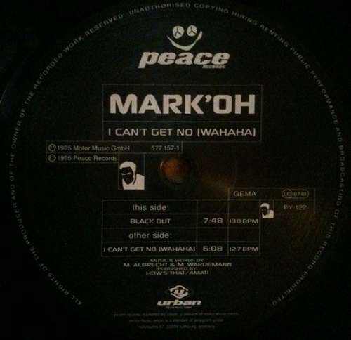 Cover Mark'Oh* - I Can't Get No (Wahaha) (12) Schallplatten Ankauf