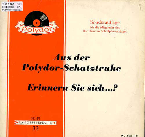 Cover Various - Aus der Polydor-Schatztruhe (LP, Comp, Mono, Club) Schallplatten Ankauf