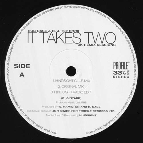 Cover Rob Base & D. J.  E-Z Rock* - It Takes Two (UK Remix Sessions) (12) Schallplatten Ankauf