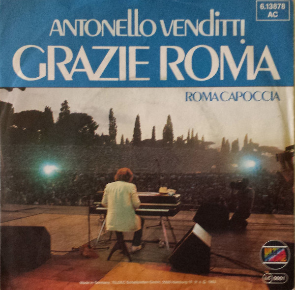 Cover Antonello Venditti - Grazie Roma (7, Single) Schallplatten Ankauf