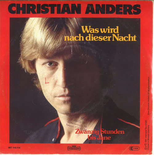 Cover Christian Anders - Was Wird Nach Dieser Nacht (7, Single) Schallplatten Ankauf
