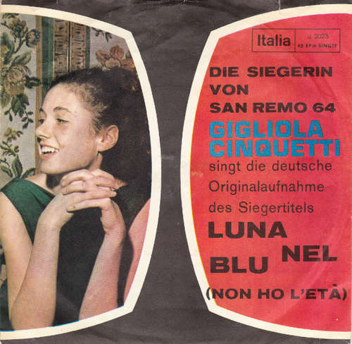 Cover Gigliola Cinquetti - Luna Nel Blu (Non Ho L'Età)  (7, Single) Schallplatten Ankauf