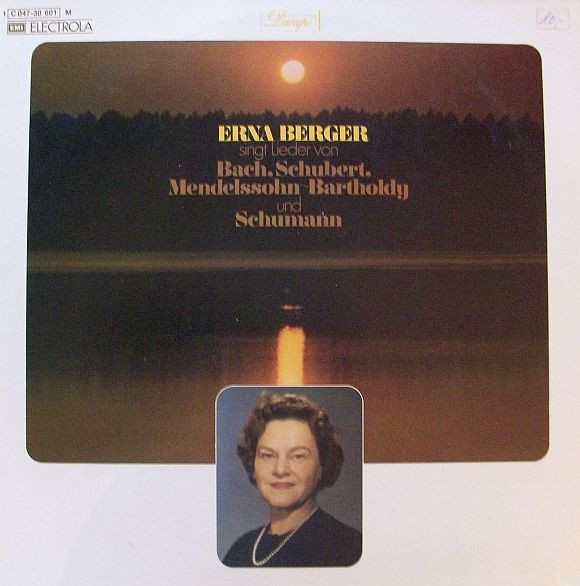 Cover Erna Berger, Bach*, Schubert*, Mendelsohn-Bartholdy*, Schumann* - Singt Lieder von Bach, Schubert, Mendelsohn-Bartholdy Und Schumann (LP, Comp) Schallplatten Ankauf