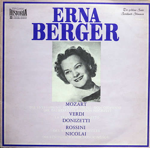 Cover Erna Berger, Mozart*, Verdi*, Donizetti*, Rossini*, Nicolai* - Erna Berger (LP, Comp) Schallplatten Ankauf