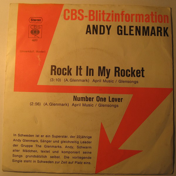 Cover Andy Glenmark* - Rock It In My Rocket (7, Single, Promo) Schallplatten Ankauf