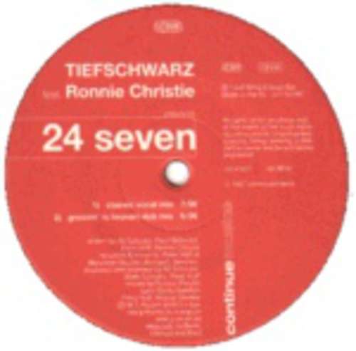 Cover Tiefschwarz Feat. Ronnie Christie - 24 Seven (Boris Dlugosch Mixes) (12) Schallplatten Ankauf