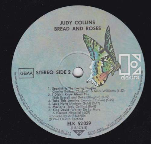 Cover Judy Collins - Bread & Roses (LP, Album) Schallplatten Ankauf