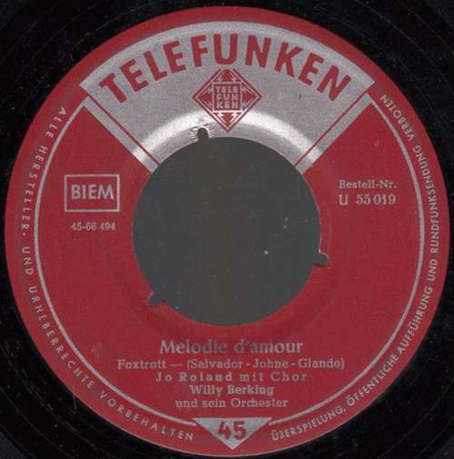 Cover Jo Roland - Melodie D'amour / Was Ist Schon Dabei (7, Single) Schallplatten Ankauf