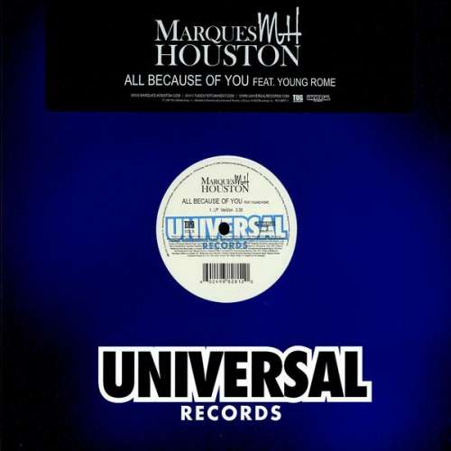 Cover Marques Houston Feat. Young Rome - All Because Of You (12) Schallplatten Ankauf