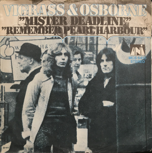 Cover Vigrass & Osborne - Mister Deadline (7, Single) Schallplatten Ankauf