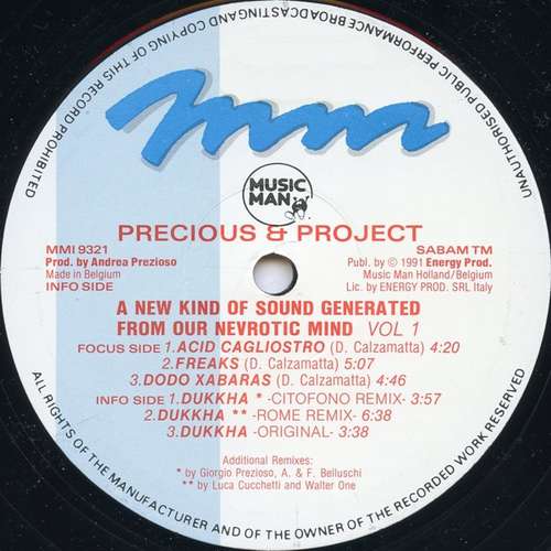 Cover Precious & Project* - A New Kind Of Sound Generated From Our Nevrotic Mind Vol.1 (12) Schallplatten Ankauf