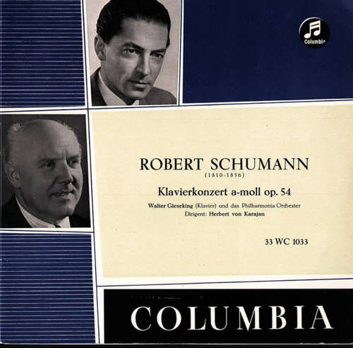 Cover Robert Schumann, Walter Gieseking, Herbert Von Karajan, Philharmonia Orchester* - Klavierkonzert  A-Moll Op. 54 (10, Mono) Schallplatten Ankauf