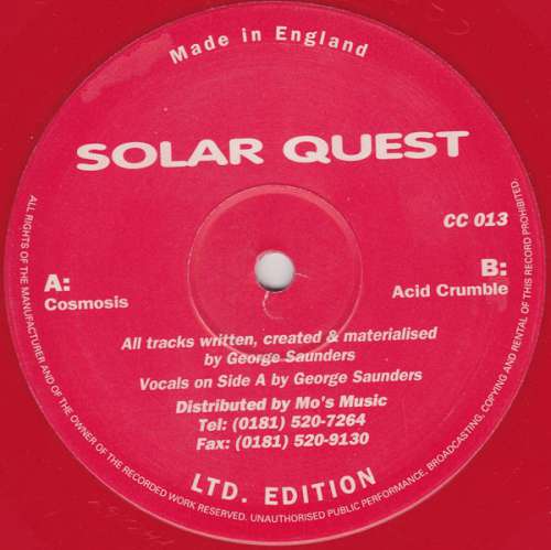 Cover Solar Quest - Cosmosis (12, Ltd, Red) Schallplatten Ankauf