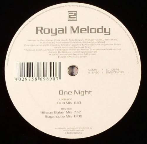 Cover Royal Melody - One Night (12) Schallplatten Ankauf